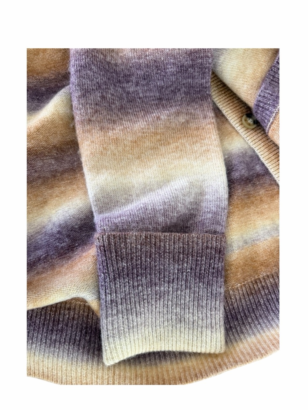Weekend LA Ombre Cardigan S Dark Lilac Stripe Cozy Boho Grandpacore Sweater - Picture 12 of 12
